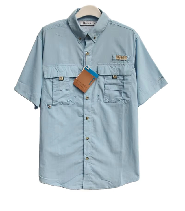 Wholesale Male Short Sleeve Mens Fishing Shirt Anti Crinkle Fast Dry Fishing Hiking Shirt for Men