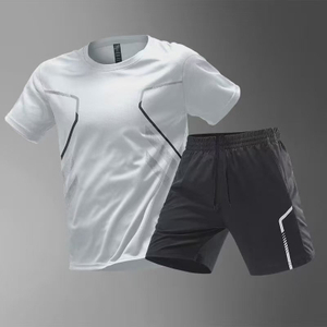 New Trend Men's Sport Suits With Pocket Two-piece Running Sport Suits
