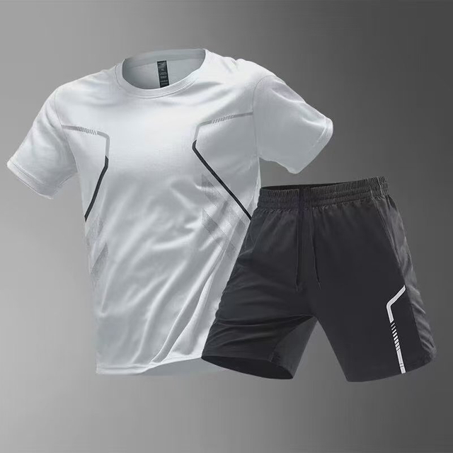New Trend Men's Sport Suits With Pocket Two-piece Running Sport Suits