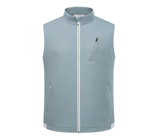 New Men's Golf Vest Windproof Stand-up Collar Vest Sleeveless Casual Simple Sports Jacket