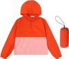 Boys Girls Collapsible Lightweight Waterproof Hooded Raincoat Size 3-12 Years Old for School Camping Hiking