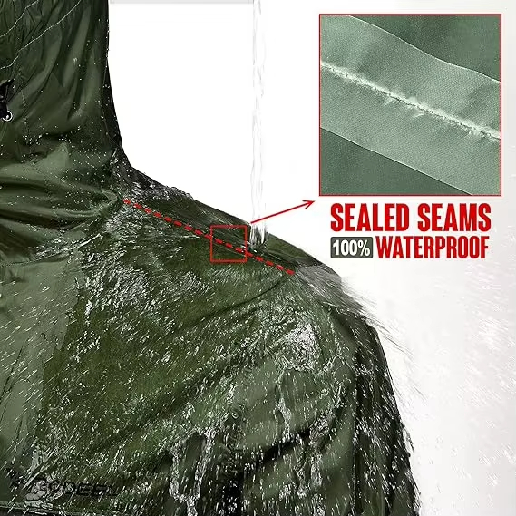 Classic Men's Waterproof Lightweight Breathable Packable and Foldable Rain Jacket for Fishing Hunting Hiking Camping