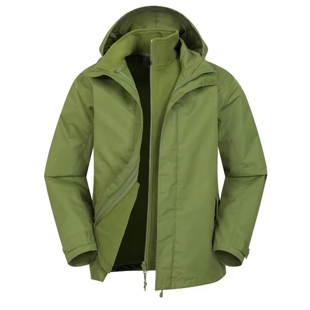 Fashion 3in1 Jacket Water-Resistant Outer Shell and Inner Fleece Jacket Protect From Wind and Light Rain Walking Outwear Coat