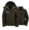 Men's Skiing Snowboard Snowmobile 3 in 1 Water Resistant Windproof Ski Jacket With Detachable Down Inner Jacket
