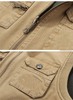 Men's Reversible Heavy Cotton Reversible Vest Sleeveless Cardigan Cotton Fishing Vest Multi-pocket Outdoor Photography Vest