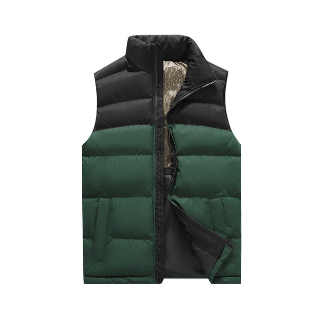 Custom Mens Down Vest Autumn and Winter New Stand Collar Warm Thickened Vest Short