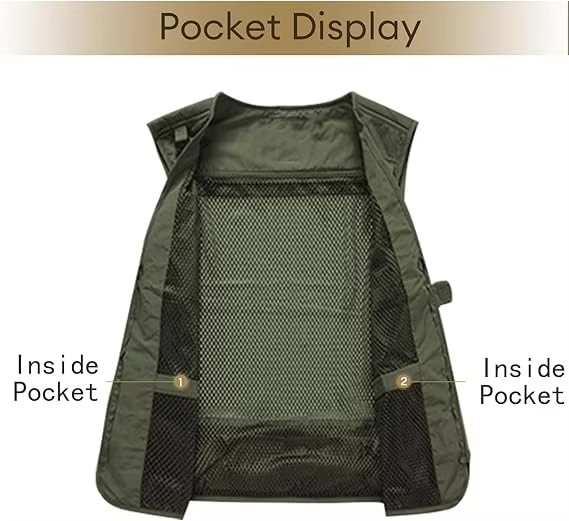 Custom Multi-functional Vest Male Spring and Autumn Multi-pocket Photographer Fishing Vest Overalls Summer Director