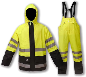 OEM Raincoat Waterproof Men's and Women's Heavy Duty High Visibility Reflective Raincoat Jacket