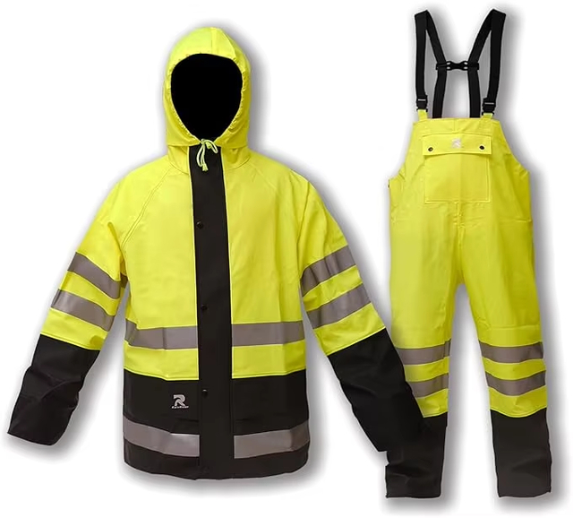 OEM Raincoat Waterproof Men's and Women's Heavy Duty High Visibility Reflective Raincoat Jacket