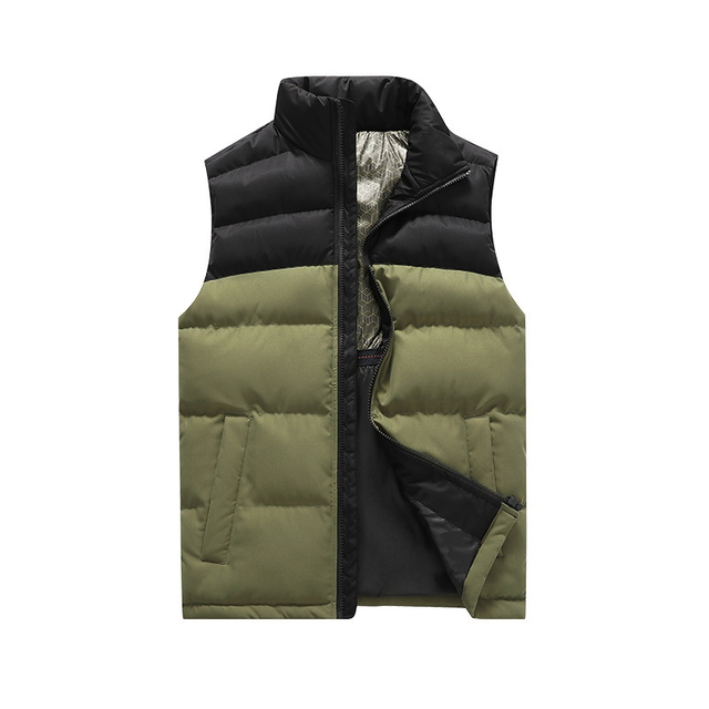 Custom Mens Down Vest Autumn and Winter New Stand Collar Warm Thickened Vest Short