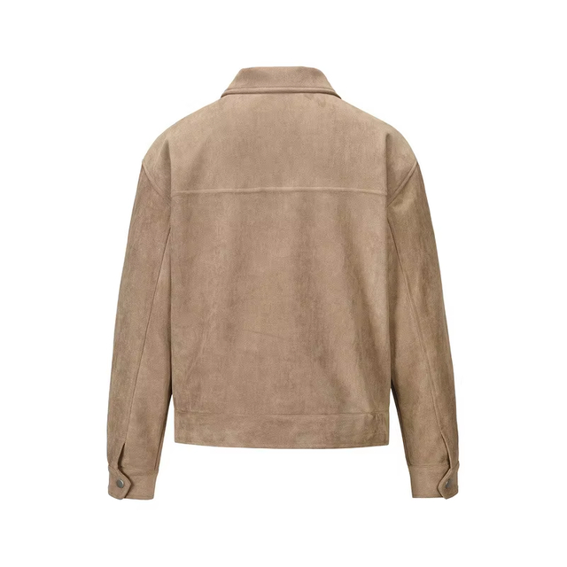 Hot Sale Customized Fake Suede Jacket With Thick Zipper and Big Pockets Is a Hot Seller of Cargo Trucker Coats