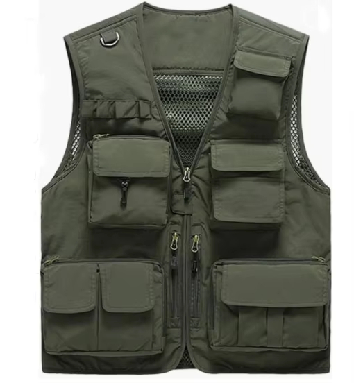 Custom Multi-functional Vest Male Spring and Autumn Multi-pocket Photographer Fishing Vest Overalls Summer Director