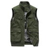 On Sale Cotton Stand Collar Sleeveless Jacket Thread Hem Loose Vest Large Men's Vest