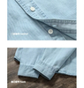 Spring and Autumn Men Jeans Long Sleeve Shirt Double Pockets American Cargo Style