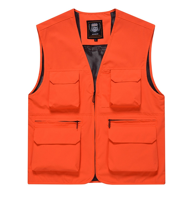 Custom Explosive Models Men's Utility Cargo Vest Outdoor Fishing Safari Travel Work Photo Vest With Pockets Summer Cooling Vest