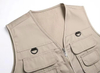 Custom Private Label 100% Cotton Men's Multi-pocket Outdoor Cargo Vest for Fishing Hunting Hiking Travel