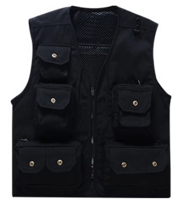 Custom Explosive Models Men's Utility Cargo Vest Outdoor Fishing Safari Travel Work Photo Vest With Pockets