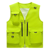 Fashion Breathable Lightweight Quick Dry Utility Outdoor Fishing Cargo Vest with Multi-Pocket Mesh Lining Zipper