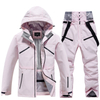 High Quality Winter Women's Waterproof Ski Suit Windproof Hooded Snowboard Jacket Two-Piece 