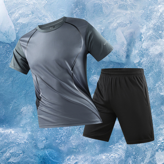 New Trend Men's Sport Suits With Pocket Two-piece Running Sport Suits