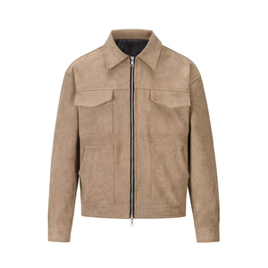 Hot Sale Customized Fake Suede Jacket With Thick Zipper and Big Pockets Is a Hot Seller of Cargo Trucker Coats