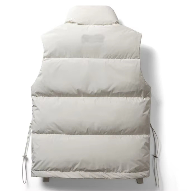 Custom Private Label Winter New Men's Stand Collar Multi-pocket Thick Warm White Winter Vest Coat for Fishing Camping