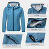 Womens Waterproof Running Cycling Lightweight Hooded Rain Jacket for Outdoor Hiking Walking Windbreaker