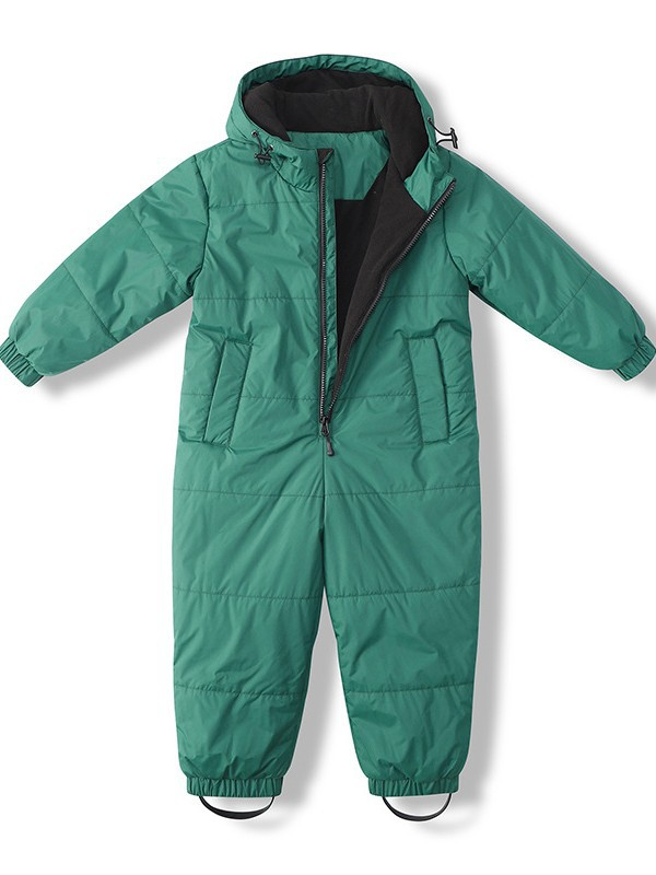 Kids Ski Padded Suit - Dark Green