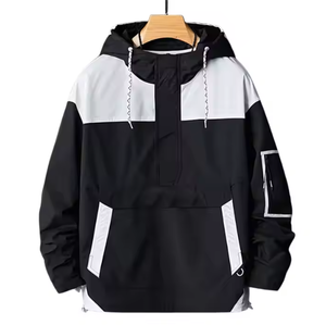 Unisex Windbreaker Jacket Color-Blocked Autumn Versatile Outdoor Casual Loose fit Coat