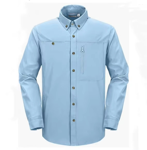 Long Sleeve Functional Shirt UPF 50 Outdoor Breathable Casual Leisure Quick Drying With Pockets for Hiking Fishing Climbing