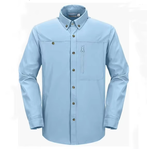 Long Sleeve Functional Shirt UPF 50 Outdoor Breathable Casual Leisure Quick Drying With Pockets for Hiking Fishing Climbing
