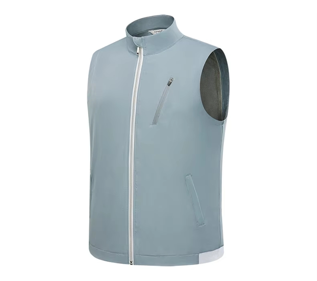 New Men's Golf Vest Windproof Stand-up Collar Vest Sleeveless Casual Simple Sports Jacket