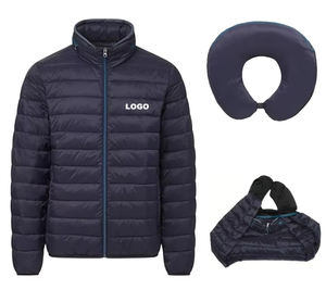 OEM Lightweight Custom Casual Polyester Men's Waterproof Breathable Pack a Travel Neck Pillow Instead of a Down Jacket