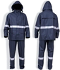 Men's Wind and Waterproof PU Work Raincoat Rain Pants Set With Highly Reflective Tape