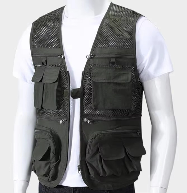 Outdoor Multi-pocket Vest Male Photography Vest Fishing Tour Vest With Custom logo