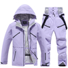 High Quality Winter Women's Waterproof Ski Suit Windproof Hooded Snowboard Jacket Two-Piece 