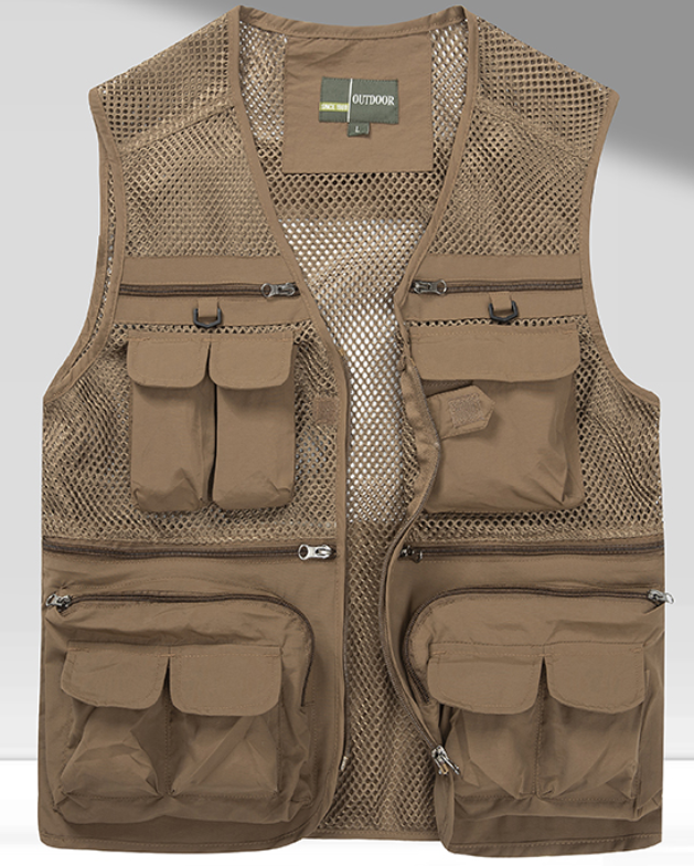 Multi-functional Vest Male Spring and Autumn Multi-pocket Photographer Fishing Vest Overalls Summer Director Plus Size