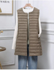 Women Winter Windproof Puffer Down Vest Long Wholesale Sleeveless Jacket Women Down Vest With Fur Collar for Ladies