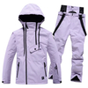 High Quality Winter Men's & Women's Waterproof Ski Suit Windproof Hooded Snowboard Jacket Two-Piece Skiing Overalls