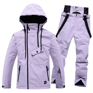 High Quality Winter Men's & Women's Waterproof Ski Suit Windproof Hooded Snowboard Jacket Two-Piece Skiing Overalls
