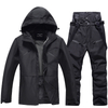 High Quality Winter Women's Waterproof Ski Suit Windproof Hooded Snowboard Jacket Two-Piece 