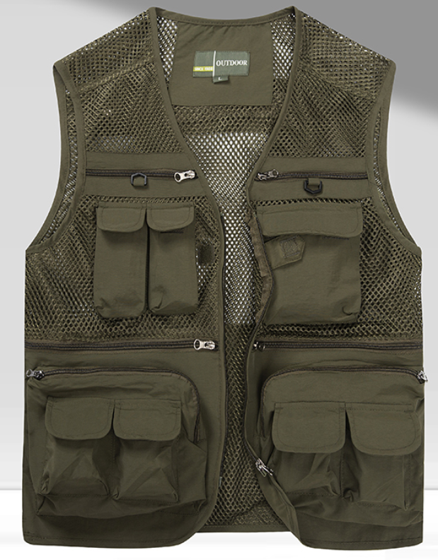 Multi-functional Vest Male Spring and Autumn Multi-pocket Photographer Fishing Vest Overalls Summer Director Plus Size
