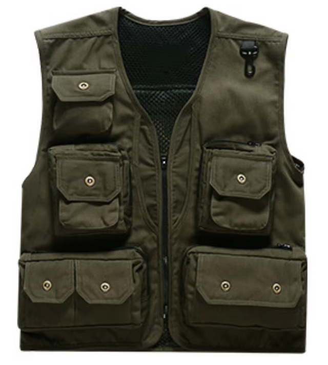 Custom Explosive Models Men's Utility Cargo Vest Outdoor Fishing Safari Travel Work Photo Vest With Pockets