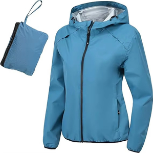Womens Waterproof Running Cycling Lightweight Hooded Rain Jacket for Outdoor Hiking Walking Windbreaker