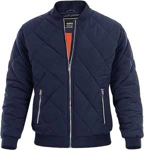Men's Bomber Jacket Winter Fall Quilted Puffer Jacket Warm Padded pilot Coat