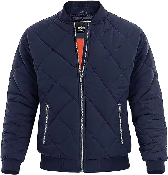 Men's Bomber Jacket Winter Fall Quilted Puffer Jacket Warm Padded pilot Coat