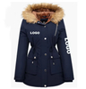 Fashion Latest OEM Women's Waterproof Windproof Winter Ski Snow Down Jacket With Warm Fleece Lined Parka Coat With Fur Hood