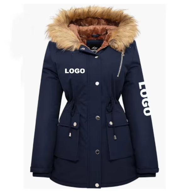 Fashion Latest OEM Women's Waterproof Windproof Winter Ski Snow Down Jacket With Warm Fleece Lined Parka Coat With Fur Hood
