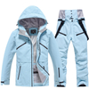 High Quality Winter Women's Waterproof Ski Suit Windproof Hooded Snowboard Jacket Two-Piece 