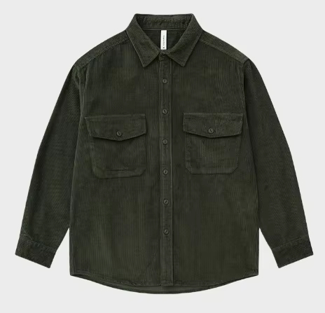 Spring and Autumn Men's Corduroy Long Sleeve Shirt Vintage Pure Cotton Washed Shirt